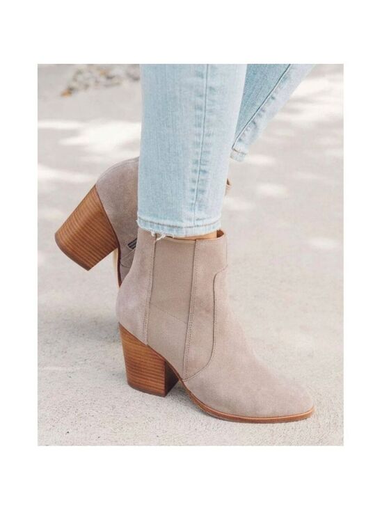 Soludos Shoes - Women’s Soludos Taupe Leather Cowhide Heel Booties 8 US!
